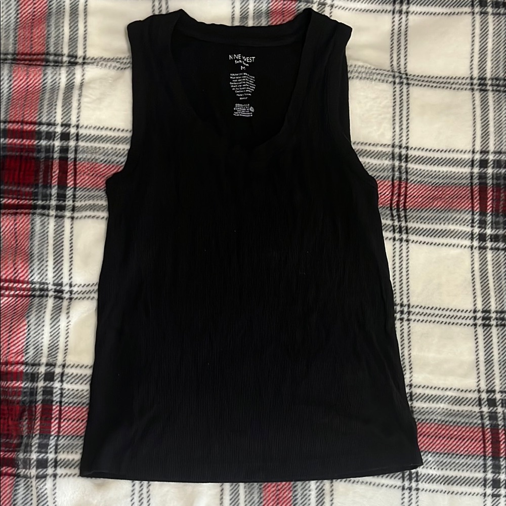 Nine West Black Fitted Sleeveless Tank Top